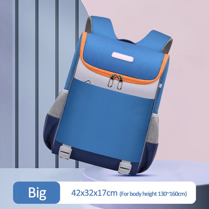 Crianças schoolimic ortopédico primária criança mochila infantil escola 6 12 12 anos meninos meninas mochila: Large Blue