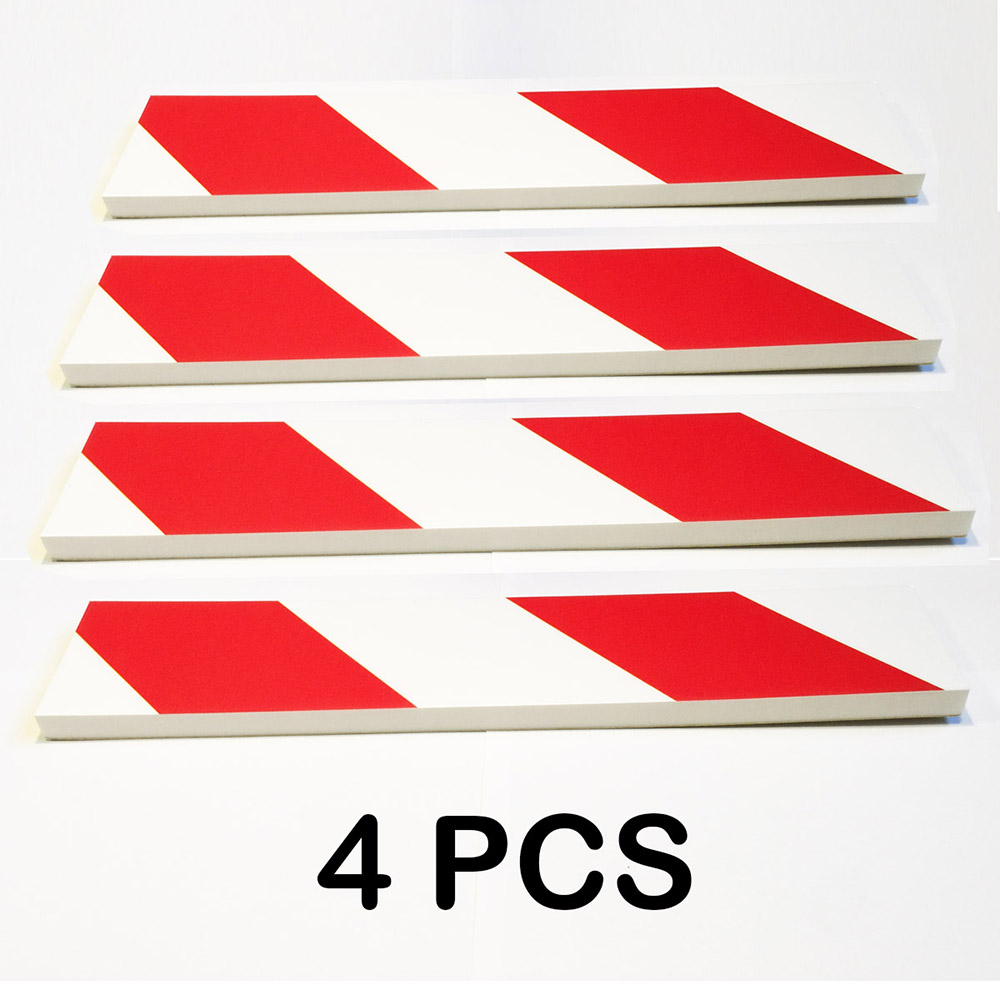 Car 3d Sticker Door Bumper Anti Scratch Guard Garage Wall Edge Corner Auto Parking Assistance Warning Protector: 400x75x15mm 4 pcs