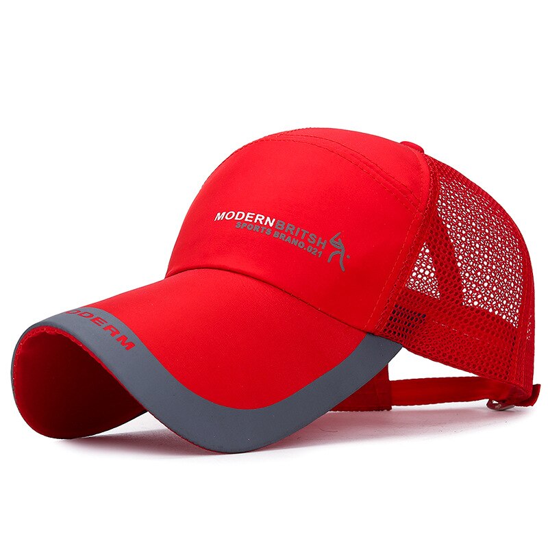 Zon Hoeden Baseball Caps Casual Hoeden Netto Caps Ademende Cap Ademend Zonnebrandcrème Casual Neutrale Stijlvolle: Rood