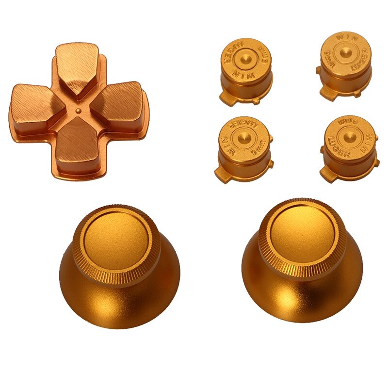 Aluminum Alloy Dpad Thumbstick Cap Bullet Buttons For Sony PS4 DualShock 4 Controller Kit: Orange