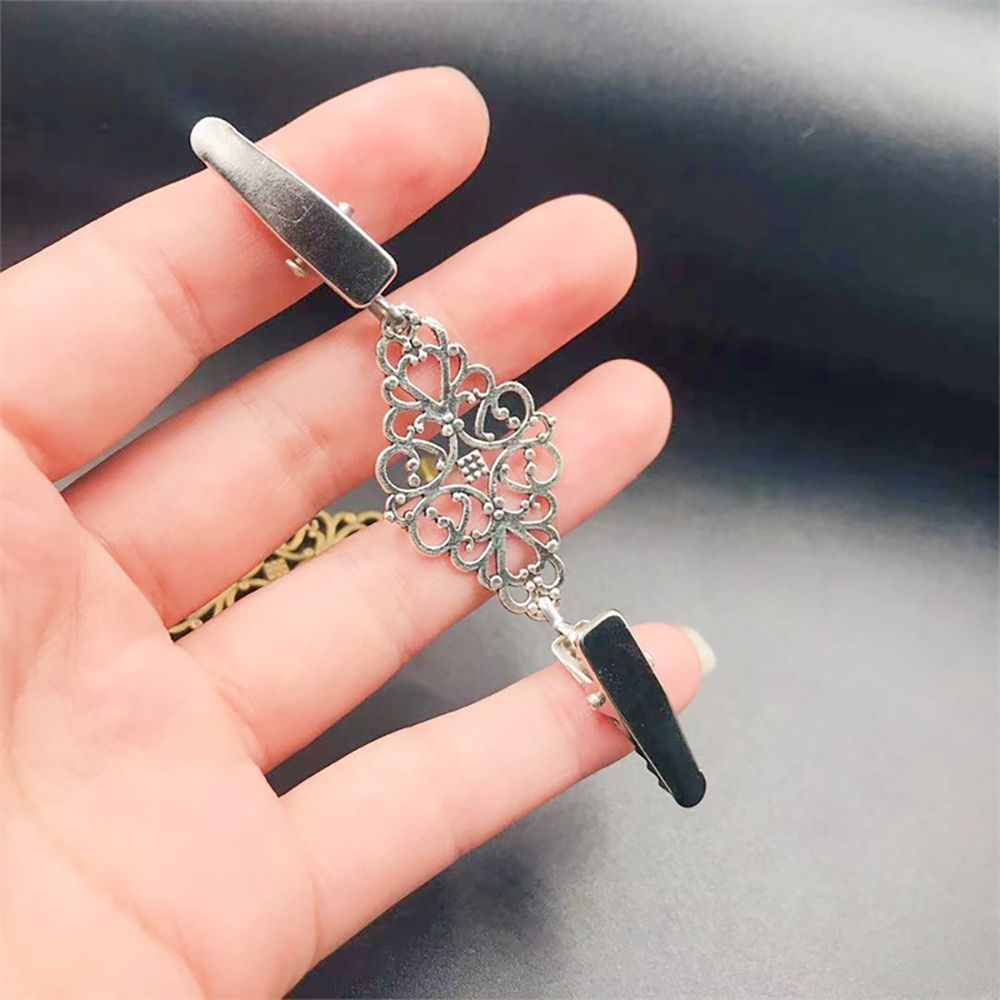 Retro Garment Clip Clothes Fastener Cardigan Clip Clothespin Scarf Clip Brooch Women Dresses Cardigan Collar Clip Pin