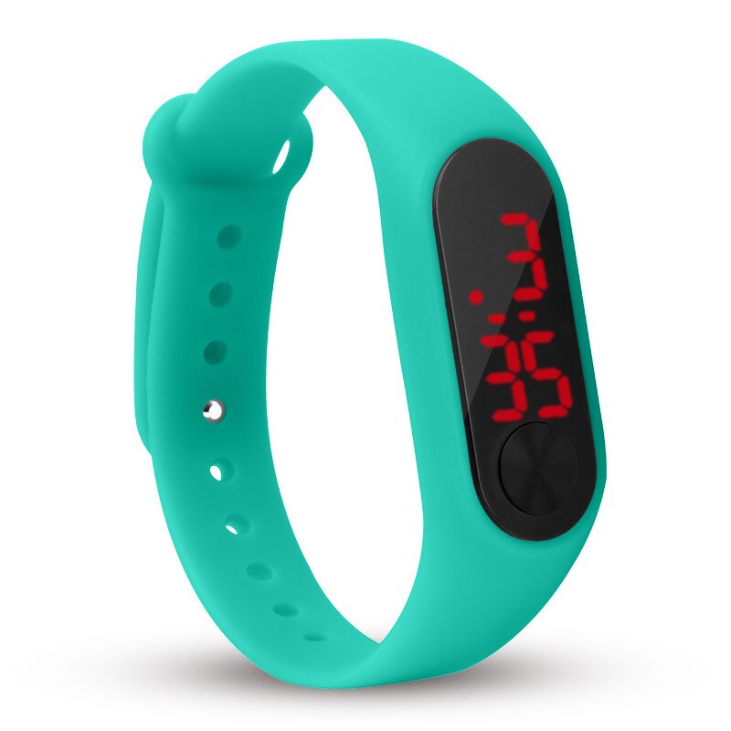 Menino menina criança relógio de led mulher esporte correndo relógios masculinos tela sensível ao toque relógio analógico digital relogio masculino feminino: 3Mint Green