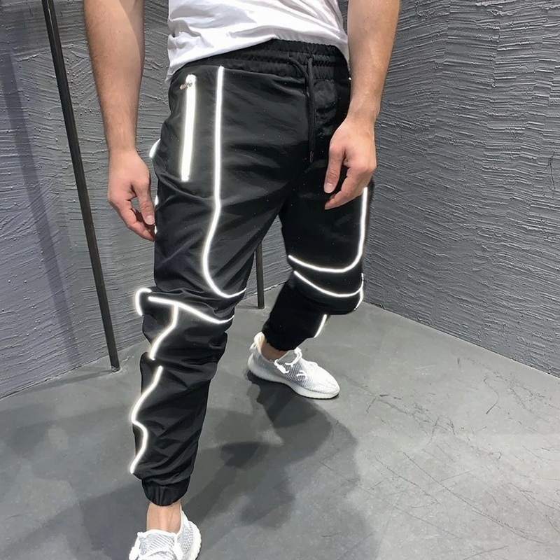 Menn sport refleksbukser joggere nattløpebukser trening treningsstudio Fitness menn joggere trening lange bukser jogge sportsklær