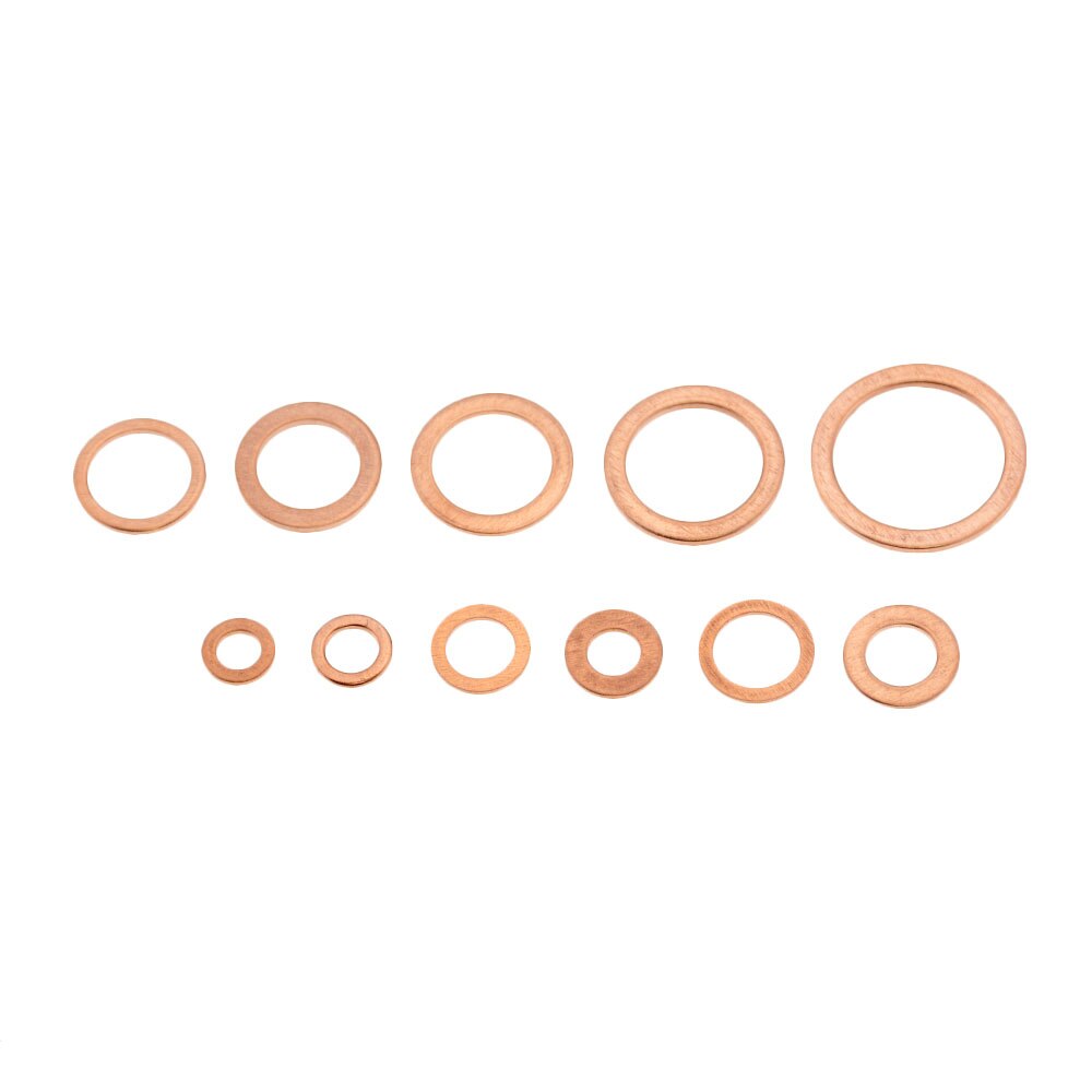 300Pcs M5 M6 M8 M10 M12 M14 M16 M20 Copper Sealing Solid Gasket Washer Sump Plug Oil metal flat washer O-shaped copper washer