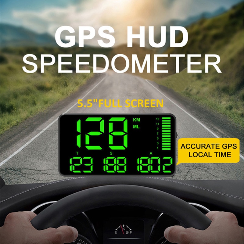 5.5 Inch GPS Speedometer C90 Speed Display KM/H MPH For Car Bike Motorcycle GPS Overspeed Alarm Hud Display Car Hud Display