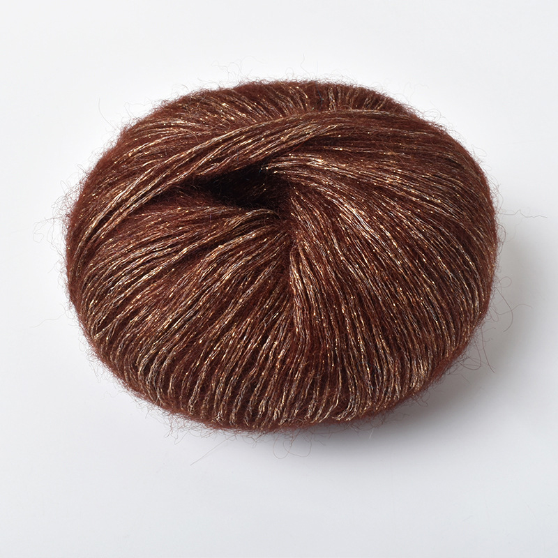 25g/Knäuel Glitzer Mohair Garn Weiche Warme betroffen zur Seite fahren Schal Hütte Faden Nadel Häkeln Hand Gestrickte Faden DIY liefert: Blau