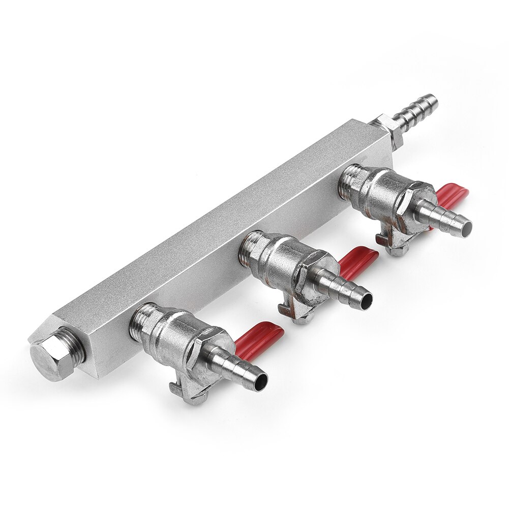 1Pc Aluminium CO2 Gas Spruitstuk Bier Splitter Distributeur Geïntegreerde Terugslagklep Bier Brouwen Tool 2-Manier, 3-Weg, 4-Weg