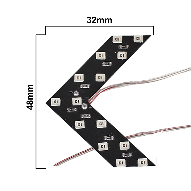 1x Auto Styling LED Richtingaanwijzer Achteruitkijkspiegel Pijl Panelen Indicator Licht Achteruitkijkspiegel Signaal lamp 12V 14 SMD Geel