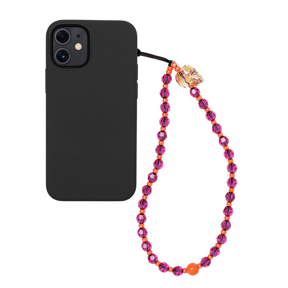 Hight Kristal Kralen Ketting Voor Mobiele Telefoon Geval Schedel Charm Telefoon Riemen Telefoon Lanyard Sieraden: Blauw Zink
