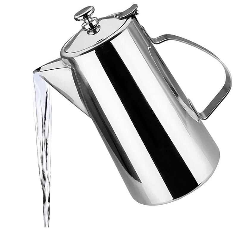 Pitcher Stainless Steel Water Carafe with Lid for Coffee Milk Beverage
