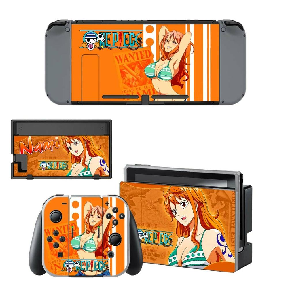 Conmutador Nintendo una piel pieza Luffy Nintend interruptor adhesivo pegatinas para la consola Nintendo Switch Joy-con base con tomas de control pieles