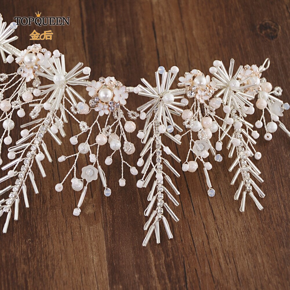 TOPQUEEN HP218-S Wedding hair tiara chinese bridal hair accessories handmade bridal crown and tiara diamond wedding headband