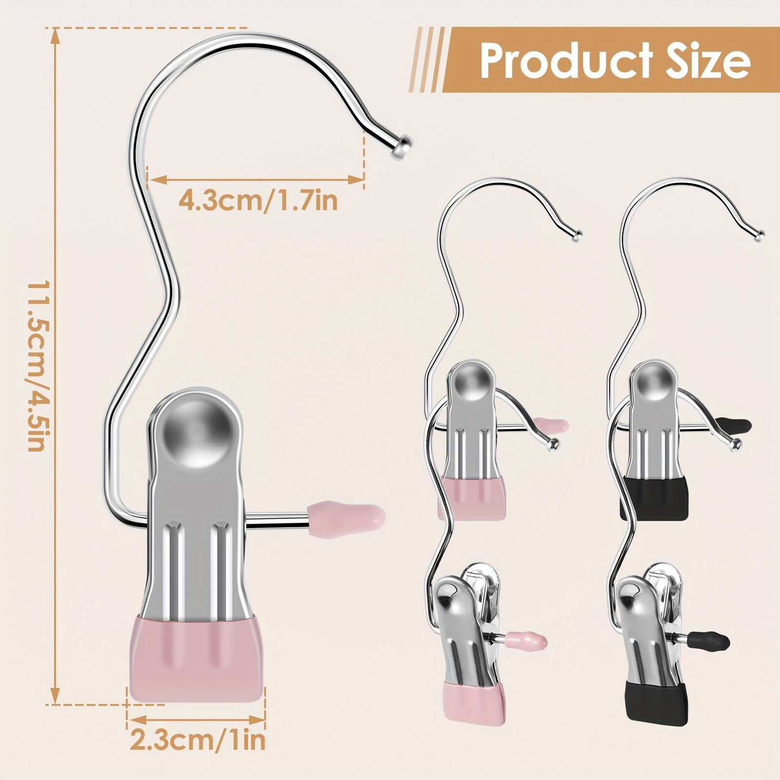 Pinzas para ropa de acero inoxidable, ganchos para colgar ropa, organizador de botas multiusos, perchas portátiles para almacenamiento en el hogar, 10 Uds.