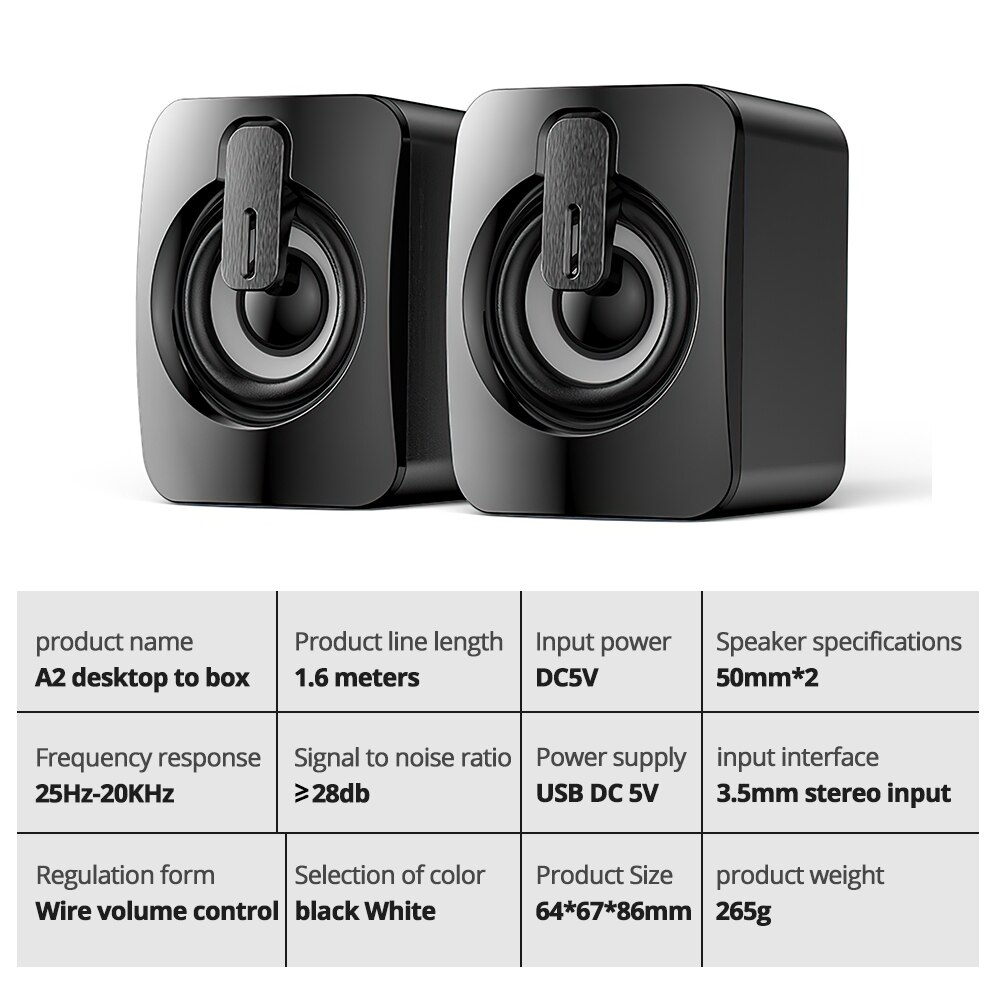 Computer Speaker 4D Surround Sound Mini Subwoofer Music Speaker for Laptop Notebook PC Phone Stereo Bluetooth Loudspeaker