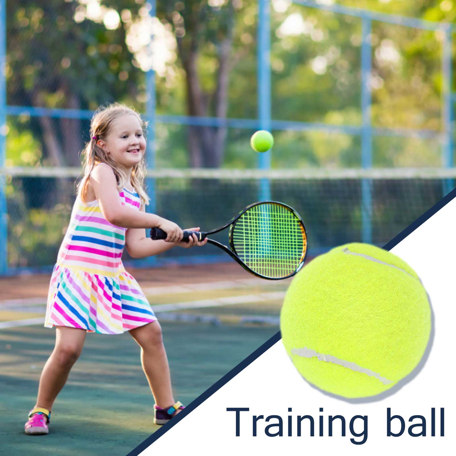 Reinforced Rubber Tennis Ball Shock Absorber High Elasticity Durable Training Ball For Club School Training