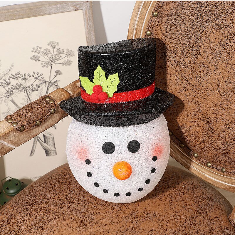 30*20*10cm noël bonhomme de neige tête abat-jour Durable bonhomme de neige abat-jour pour la maison noël Festival fête atmosphère