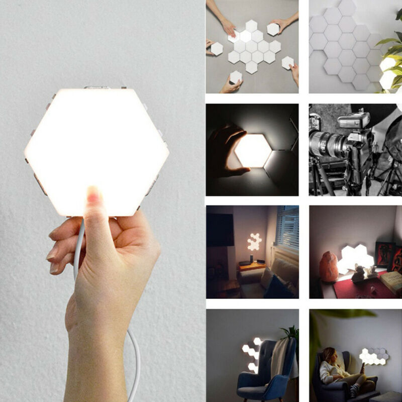 Moderne magnetisk led væglampe sekskantet led magnetisk væglamper kvantelampe magnetisk væglampe
