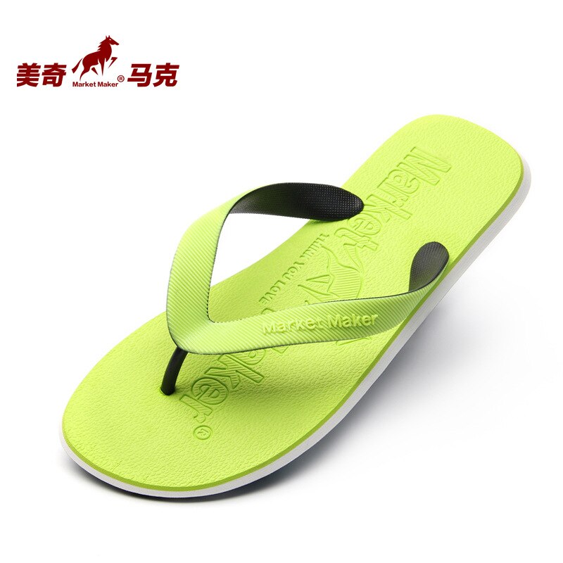 Chanclas de goma para hombre, zapatillas de para la playa, antideslizantes, zapatillas informales para exteriores, zapatos para hombre: Verde / 43-44