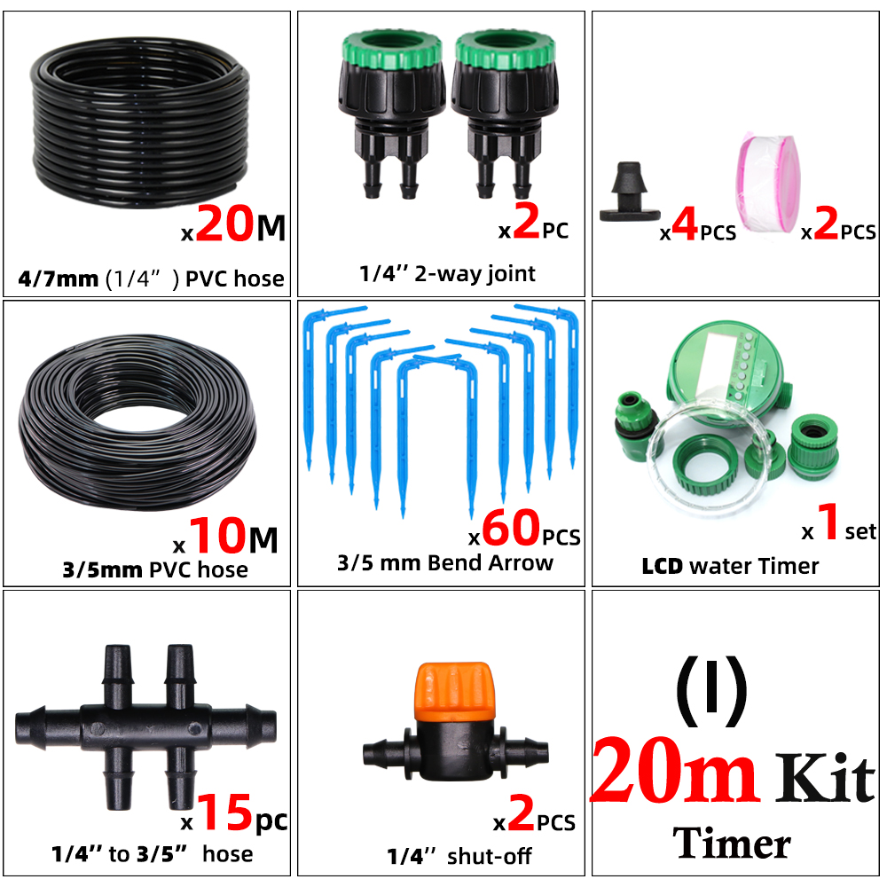 Tuin Automatische Druppelsysteem Kit 4/7-3/5 Mm 4-Manier Automatische Druipen Pijl Connector Geschikt Voor Plant watering: I