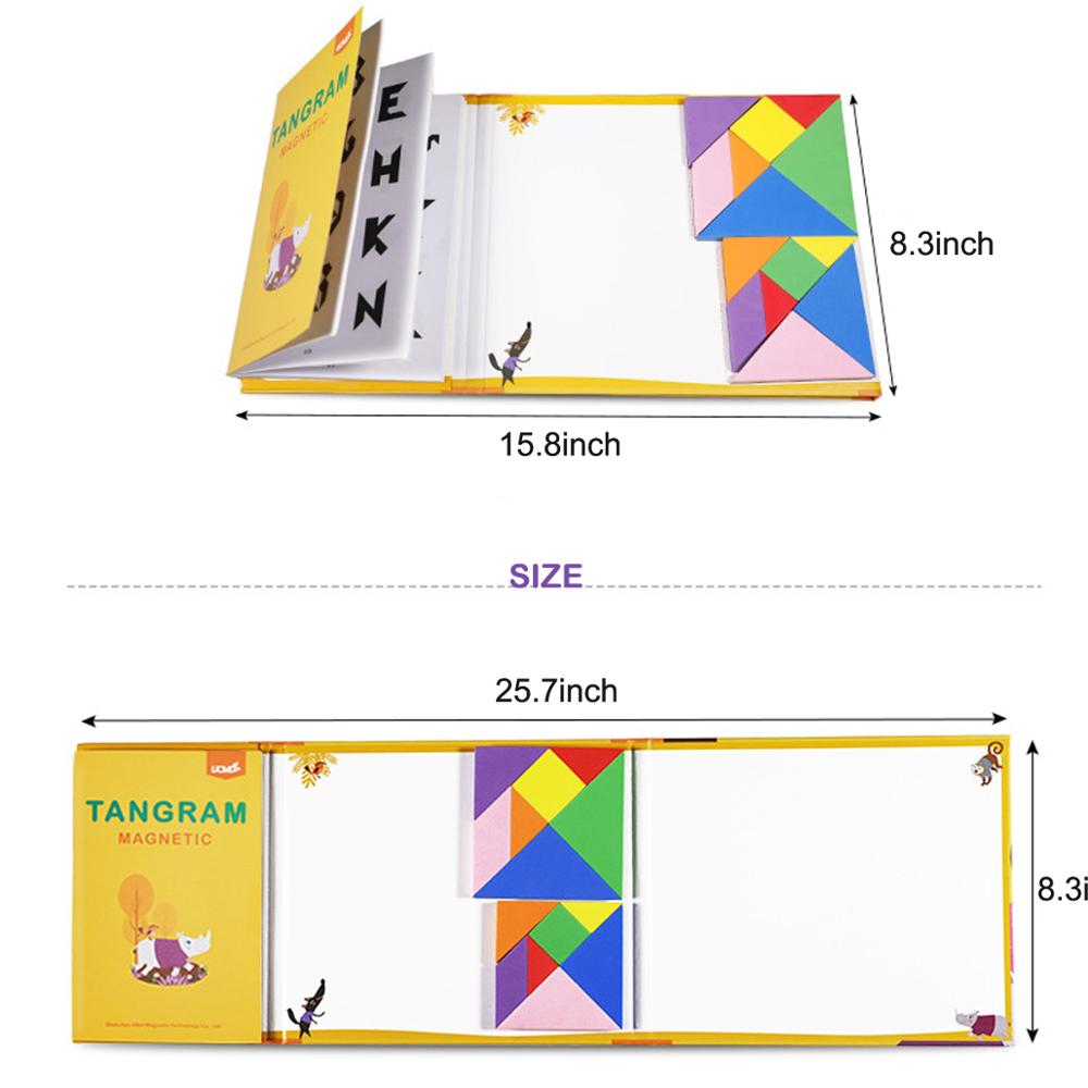 Magentisk mønster rejse tangram puslespil hvidt bræt til tegning af stilkspil puslespil hjernevridere legetøj til børn til voksne