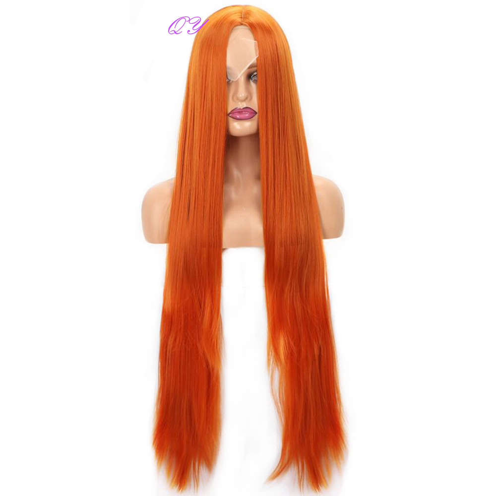 Synthetic Wig Long Natural Straight Black Women Wig 40 Inches Middle