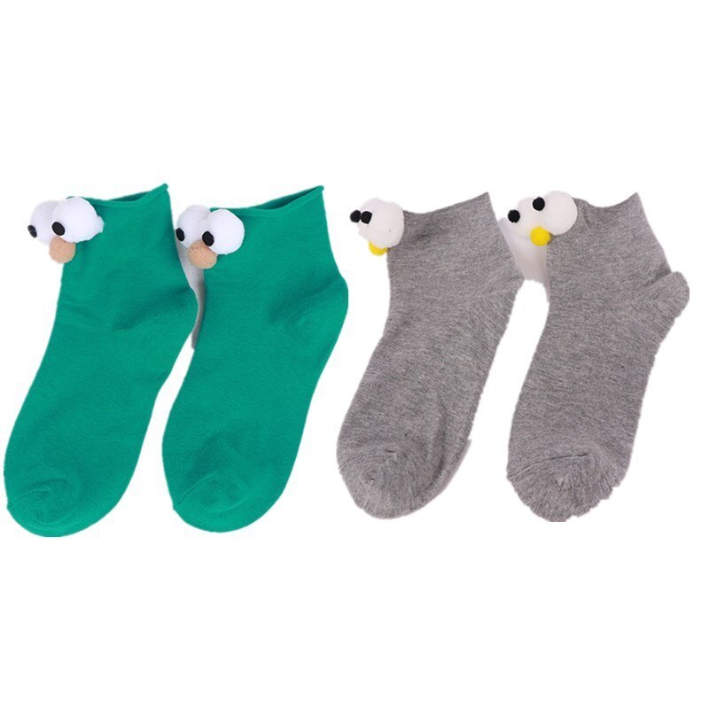 South Korean Girl Socks Style Big Eyes 13 Colors Cartoon Cotton Cute  Interesting Short Socks