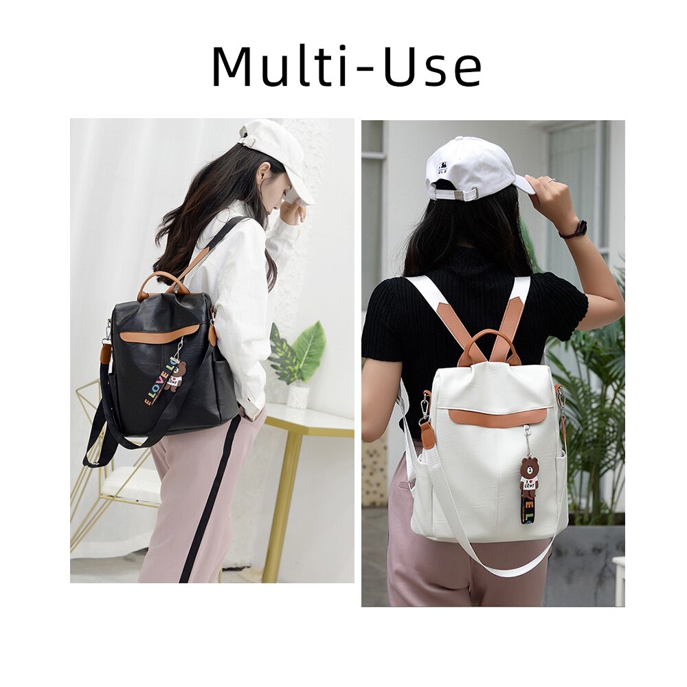 Vintage en cuir sacs à dos pour femmes grande capacité Simple étudiant sac Anti-vol dames sac de voyage sac à dos