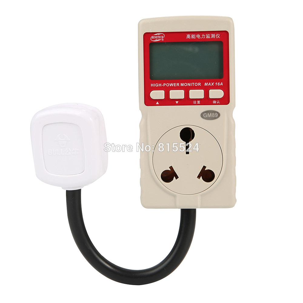 GM89 LCD Micro Power Meter Analyzer Monitor 16A High-power Airconditioning Tester Ammeter Vermogen Monitor