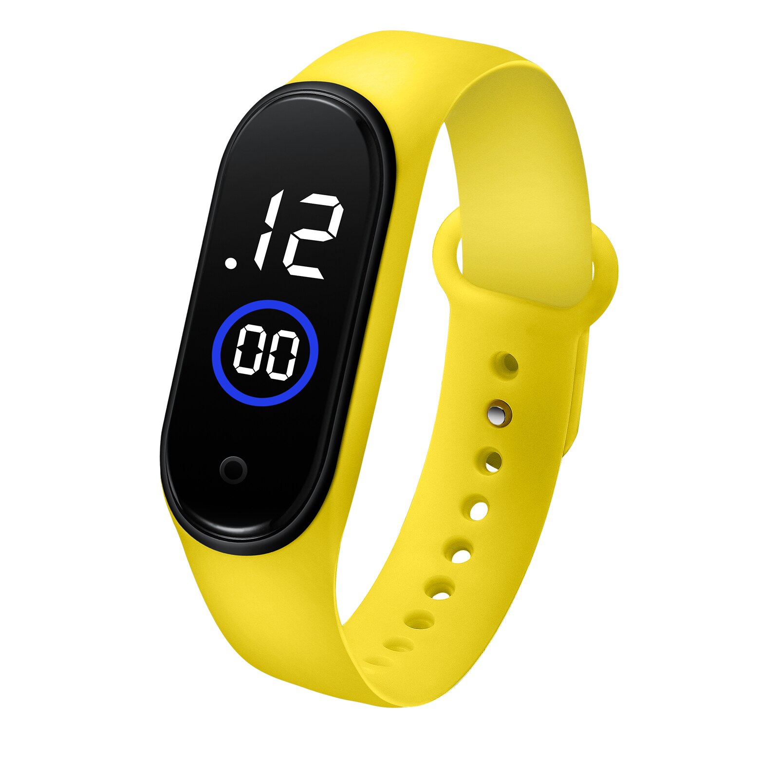 Herenhorloge led digitaal waterdicht horloge herenhorloge elektronisch polshorloge horloges voor mannen siliconen relogios masculinos часы: M4- geel