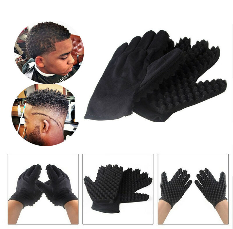 Barber Hair Brush Sponge Glove Locking Afro Curl Twist Dreads Coil Wave Braids Glove for Barber shop