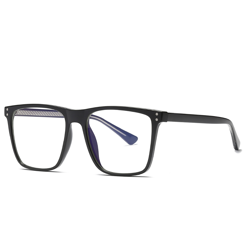 Blue Light Blocking Glasses Frame for Optical Prescription Eyeglasses Frame Full Rim Plastic UV400 Anti-scratch: Bright Black