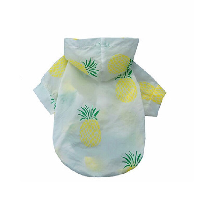 Dog Raincoat Sun-proof Clothing Summer Sun Protection Hoodie Small Dog Clothes Print Poncho For Small Medium Pets Puppy Cat: YELLOW / XL