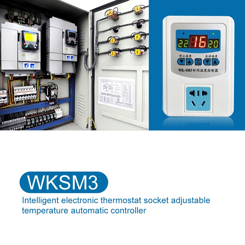 WKSM3 220V Digital Thermostat Temperature Controller Microcomputer Socket