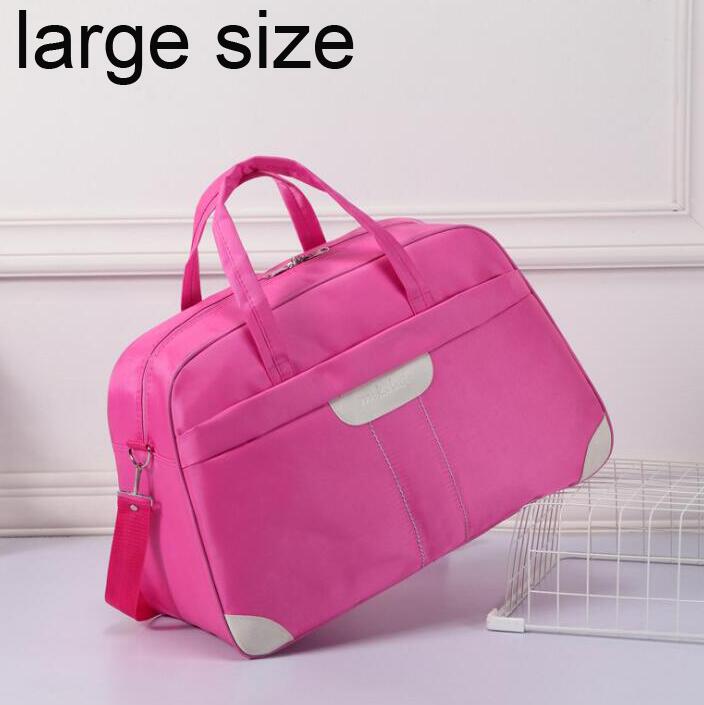 ANAWISHARE Women Travel Bags Men Luggage Travel Duffle Bag Nylon Waterproof Daily Travel Handbag Shoulder Bag Bolso Deporte: large pink