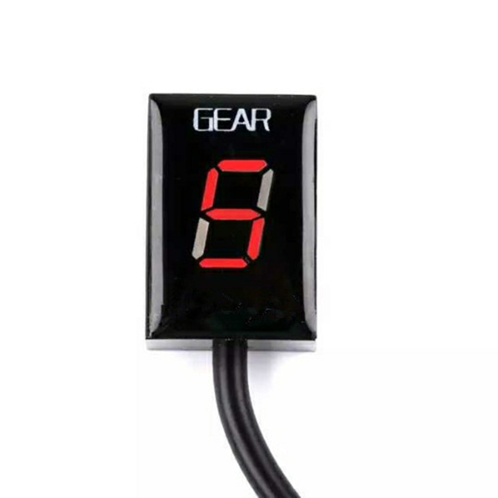 6 Speed Zwart Universele Motorcycle Digitale Display Led Motorfiets Off-road Moto Licht Neutraal Gear Indicator Display: 0-5