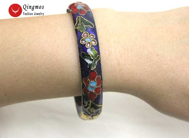 Qingmos Trendy Cloisonne Armband voor Vrouwen met Handwerk China Functie Blauwe Cloisonne Armband Sieraden Bra122