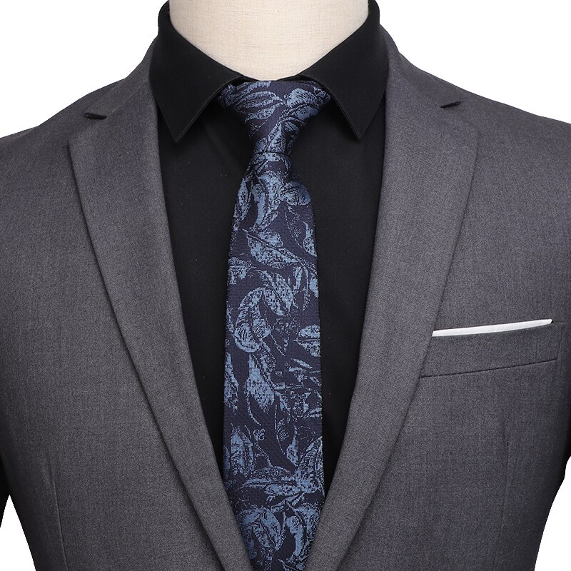 Corbata de boda de retales a rayas para hombre, corbata clásica de 7,5 cm de ancho, corbata azul a cuadros, para negocios: Marrón oscuro