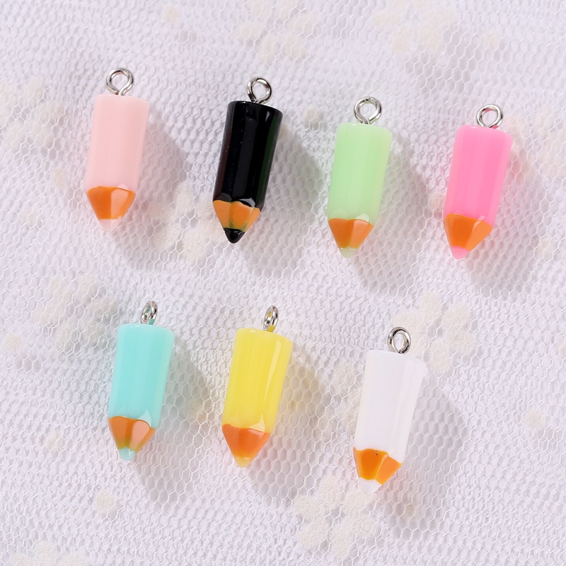 20pcs resin pencil necklace charms very cute keychain pendant necklace pendant for DIY decoration