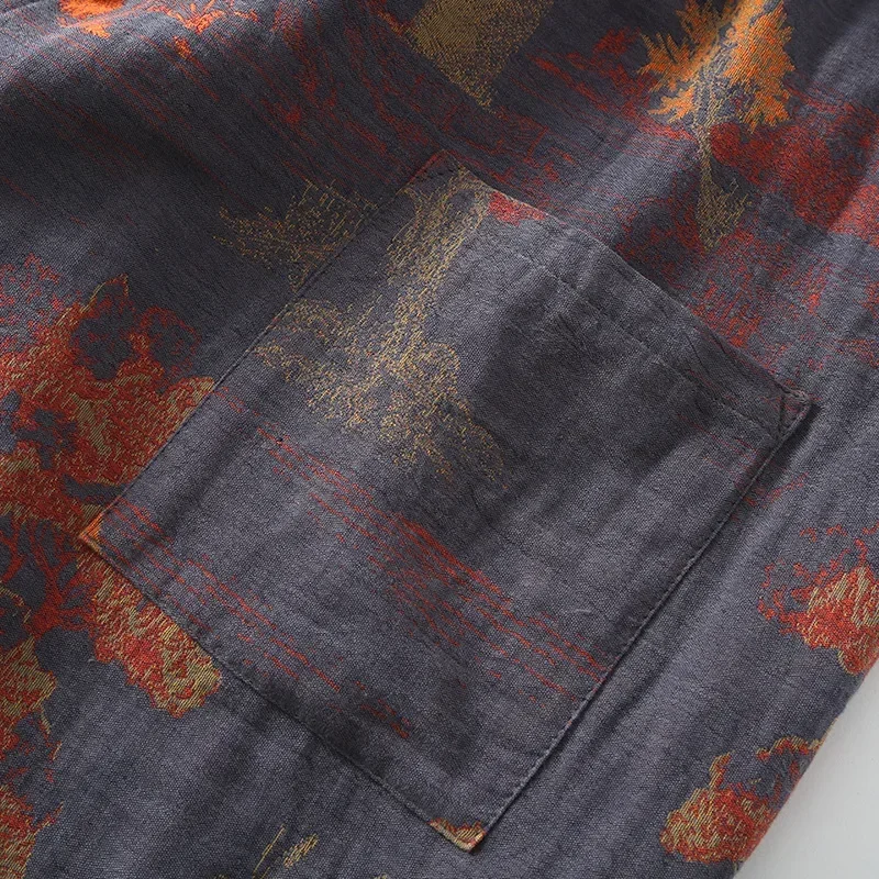 Ropa de baño para hombre, pijamas tipo kimono de algodón, batas para primavera, ropa de casa con estampado Jacquard, albornoz transpirable de gran tamaño de longitud media