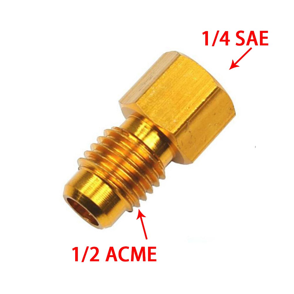 R134A R12 Car Conditioner Adapter Quick Coupling 1/2" ACME Male 1/4" SAE Brass