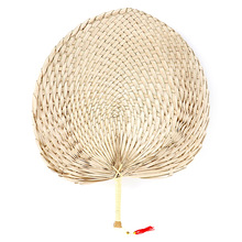 Hand geweven Baby Muggenmelk Fan Zomer Handleiding Straw Hand Fans Palmblad