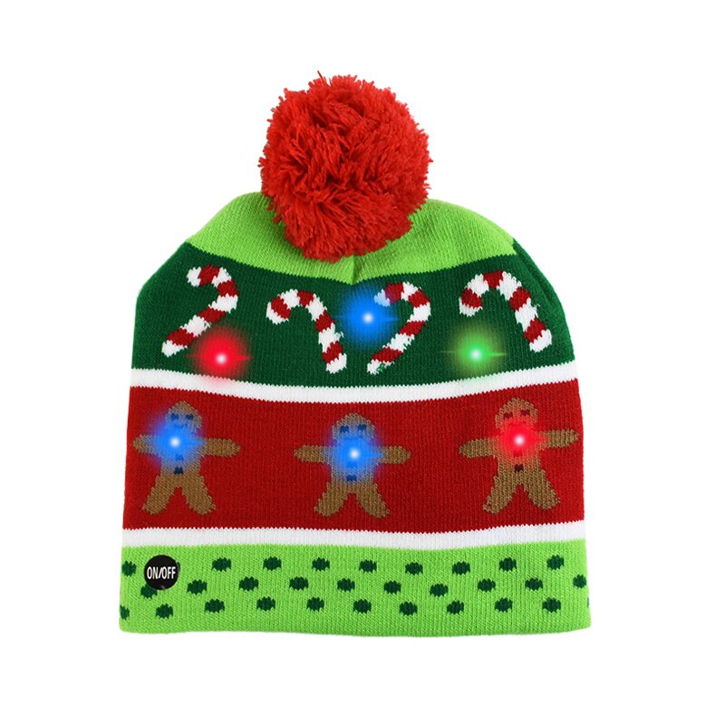 Kerstmuts met led-verlichting, gebreide muts, kerstversiering, kerstmuts met licht, kerst voor kinderen, kerst: H