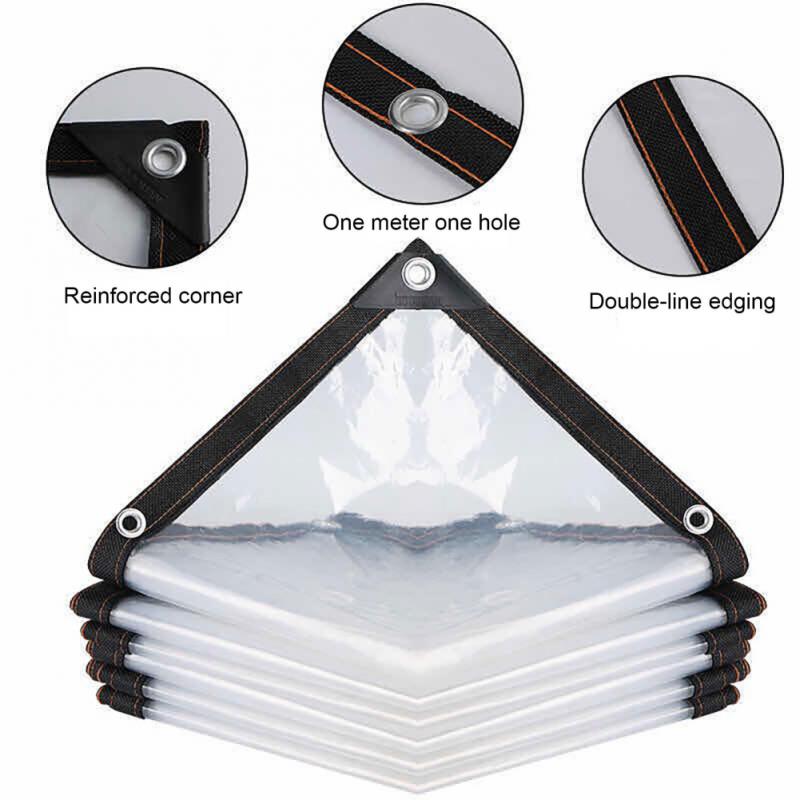 2X2m 2X3m 2X4m 2X5m 2X6m 3X3m 3X4m Transparante Regendicht Schaduwdoek Dekzeil Lichtgewicht Waterdichte Tarp Cover Tent Onderdak