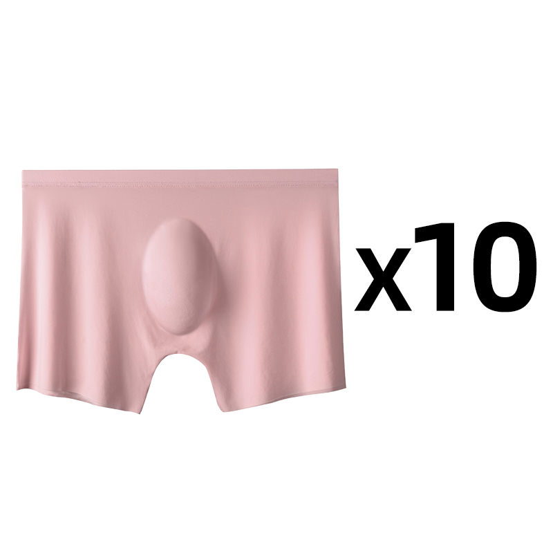 10 stk./parti herre sommer issilke boxershorts sømløse undertøj lingeri underbukser shorts ultratynde åndbare sexede trusser: Xxs / Grå