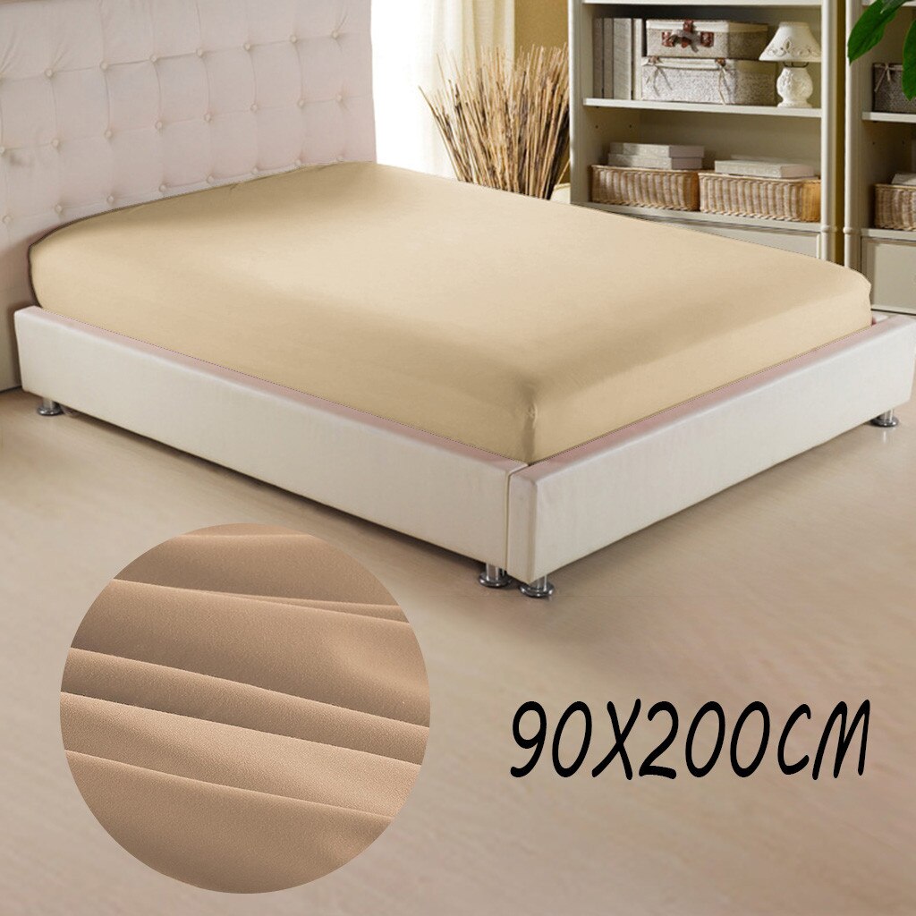10 colors Mattress Protector Cover Solid Color Hypoallergenic Anti-mite Bed Sheet Mattress Pad Queen Size Cover 90 x 200cm: F