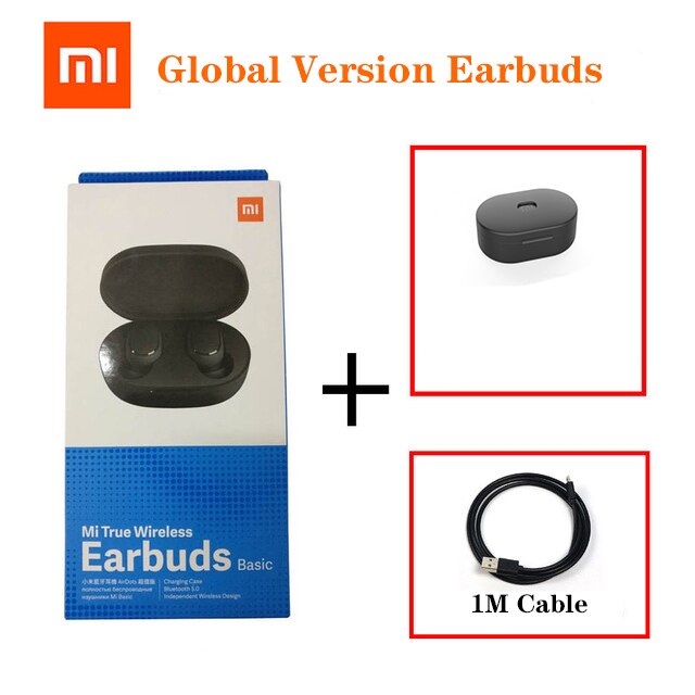 Xiaomi Redmi Airdots Earbuds basic Global Version 5.0 TWS Mi True Wireless Bluetooth Earphone AI Control Gaming sports Headset: Pink