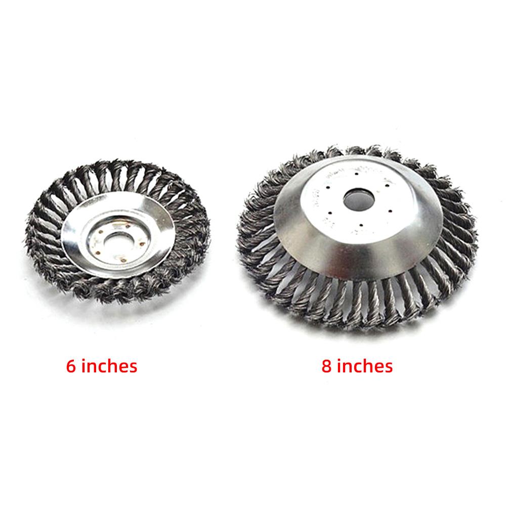 6/8 pulgadas cabeza cortadora de cepillo al aire libre actualizado Durable 6/8 pulgadas alambre de acero anudado cabezal de corte desbrozadora de césped