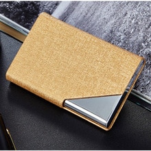 Business ID Credit Card Holder For Women Men Brand Metal Aluminum Card Case PU Leather Porte Carte Metal Card Box