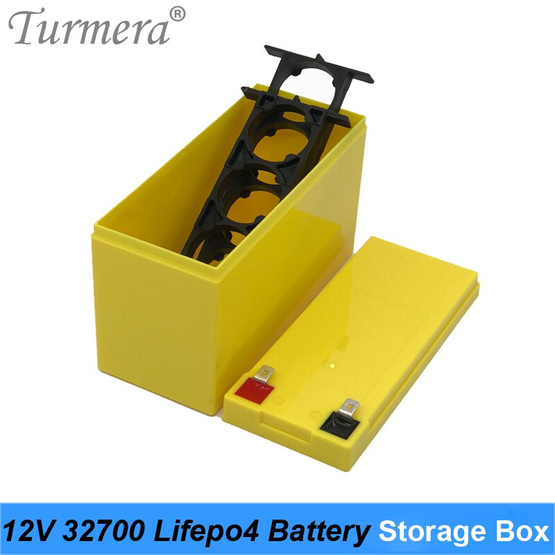 Turmera 32650 32700 Lifepo4 Battery Storage Box with 1x4 Bracket for 12V 7Ah Uninterrupted Power Supply and E-bike Battery Use A