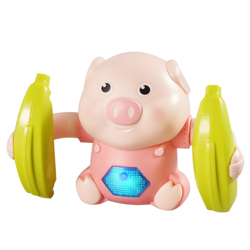 Electric Rolling Induction Learn to Talk Cute Pig Toy Voice Control Tumbling: Pink